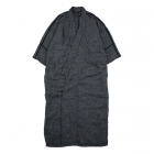 SASHIKO LINEN PREMIUM YABO YUKATA BLACK - décontracté, rusti...